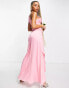 TFNC Bridesmaid one shoulder maxi dress in bubblegum pink