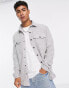 River Island textured weave shacket in grey