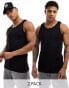 Jack & Jones 2 pack vest in black