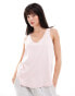 ASOS DESIGN ultimate cotton vest with scoop neck in washed pink