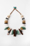 Necklace with contrast stone pieces