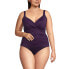 Фото #9 товара Plus Size Chlorine Resistant V-Neck Wrap Underwire Tankini Swimsuit Top Adjustable Straps