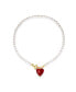 Фото #1 товара Classicharms esmee Glaze Heart Pendant Baroque Pearl Necklace