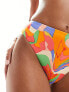 ASOS DESIGN mix and match high leg high waist bikini bottom in vibrant abstract print