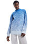 Фото #1 товара Monki oversized faded print knit sweater in blue