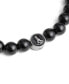 ფოტო #3 პროდუქტის Men's Sterling Silver Signature Onyx Bead Stretch Bracelet