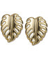 Gold-Tone Palm Leaf Button Earrings