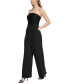 Фото #3 товара Women's Ruched-Bodice Strapless Jumpsuit