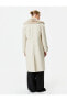 Фото #6 товара Пальто женское Koton Uzun Kaşe Kaban Длинное пальто съемным синтетическим мехом и карманами