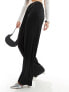 River Island satin pull on trouser in black