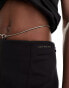 Фото #4 товара Calvin Klein Jeans waist chain slim straight leg pants in black