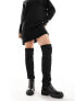 Фото #1 товара River Island wide fit knitted high leg boot in black
