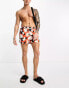 ONLY & SONS floral swim short in orange