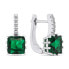 Original silver earrings with green zircons EA670WG