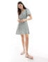 Фото #1 товара Vero Moda button through mini skater dress in sage green spot