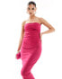 Фото #2 товара Vesper bandeau midi dress in fuchsia