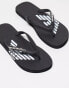 Emporio Armani Bodywear logo flip flops in black