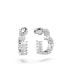 ფოტო #2 პროდუქტის Crystal Heart Small Matrix Hoop Earrings