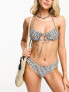 Фото #7 товара Motel ricoa bandeau strappy bikini top in floral gingham brown