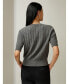 ფოტო #4 პროდუქტის Women's V-Neck Cashmere T-shirt