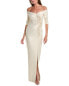 Фото #1 товара Teri Jon By Rickie Freeman Off-The-Shoulder Column Gown Women's