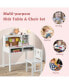 Фото #8 товара Kids Desk and Chair Set Study Writing Workstation with Hutch & Bulletin Board