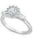 ფოტო #1 პროდუქტის Diamond Halo Engagement Ring (1-1/4 ct. t.w.) in 18k White Gold