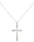 Crystal Cross 18" Pendant Necklace in 10k Gold