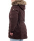 ფოტო #3 პროდუქტის Plus Size Belted Faux-Fur-Trim Hooded Puffer Coat