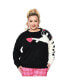 ფოტო #1 პროდუქტის Plus Size Black & White Cat Long Sleeve Sweater