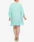 ფოტო #4 პროდუქტის Plus Size Sheer Embroidered Knee Length Cover Up Dress