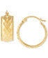 ფოტო #1 პროდუქტის Wide Width Patterned Small Hoop Earrings in 10k Gold, 1"