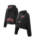 Фото #1 товара Куртка для женщин Pro Standard Черная Chicago Bulls Classic Wind Woven Cropped Half-Zip русский тип товара Свитшоты и толстовки.