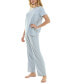 ფოტო #8 პროდუქტის Women's 2-Pc. Ribbed Lettuce-Edge Pajamas Set