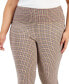 Фото #4 товара Plus Size Houndstooth Pull-On Ponte Pants, Created for Macy's
