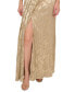 ფოტო #4 პროდუქტის Women's Foil Leaf Flutter-Sleeve Draped Gown