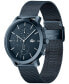 ფოტო #2 პროდუქტის Men's Replay Blue-Tone Stainless Steel Mesh Bracelet Watch 44mm