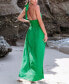 Фото #2 товара Women's Kelly Green Halterneck Twist Maxi Cover-Up