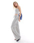 Фото #2 товара ASOS DESIGN striped wide leg trouser co ord in white