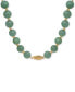 ფოტო #2 პროდუქტის Dyed Green Jade & Polished Bead Graduated 18" Collar Necklace in 14k Gold