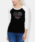 ფოტო #1 პროდუქტის Women's Raglan American Woman Word Art T-shirt