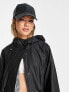 Selected Femme longline raincoat with toggle waist in black