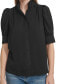 ფოტო #4 პროდუქტის Women's Charmeuse Puff-Sleeve Stand-Collar Top