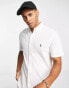 Фото #3 товара Polo Ralph Lauren short sleeve pique shirt slim fit player logo in white