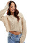 Фото #1 товара Stradivarius cable knit jumper in beige