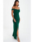 ფოტო #3 პროდუქტის Women's Ruched Bardot Wrap Maxi Dress