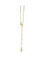 Фото #1 товара Diamond2Deal 14k Yellow Gold Polished Beaded Rosary Pendant Necklace 16"