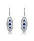 Фото #2 товара Sterling Silver White Gold Plated with Colored Cubic Zirconia Oval Drop Earrings