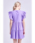 ფოტო #4 პროდუქტის Women's Knit Ruffled Mini Dress