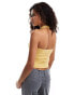 COLLUSION halter top with piping detail in yellow